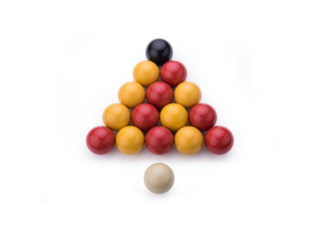 Lot de 16 billes de billard Ø 57 mm en résine pour jeu anglais 8 pool