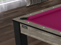 Billard Texas 6 pieds convertible en table à manger - 6 personnes - Coloris industriel tapis prune
