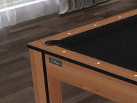 Billard Texas 6 pieds convertible en table à manger - 6 personnes - Coloris hêtre boisé tapis noir
