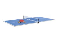 Plateaux dinatoires réversibles Ping Pong avec accessoires - Compatible tables de jeu 7 pieds - Coloris Blanc laqué