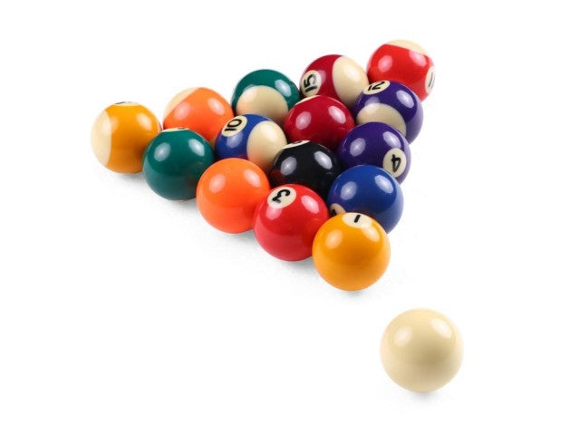 Lot de 16 billes de billard Ø 57 mm en résine pour jeu américain
