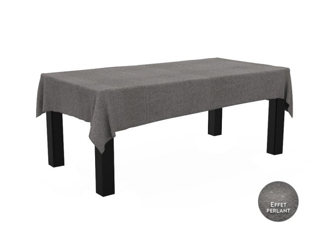 Nappe rectangulaire effet lin imperméable 260x170cm - Gamme Linen - Coloris gris anthracite
