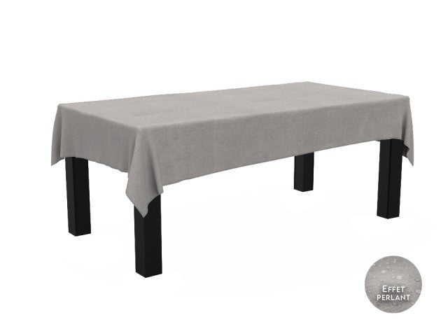 Nappe rectangulaire effet lin imperméable 260x170cm - Gamme Linen - Coloris gris clair