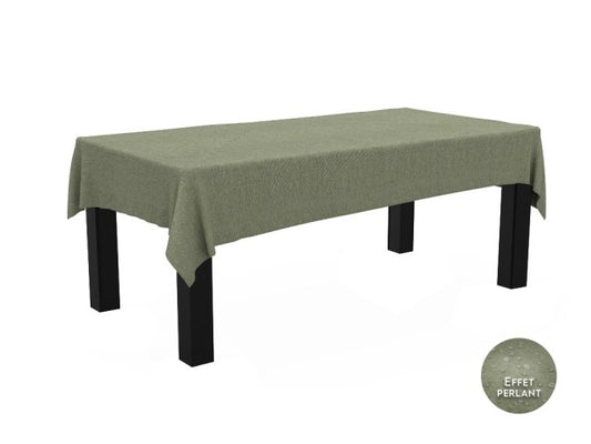 Nappe rectangulaire effet lin imperméable 260x170cm - Gamme Linen - Coloris vert