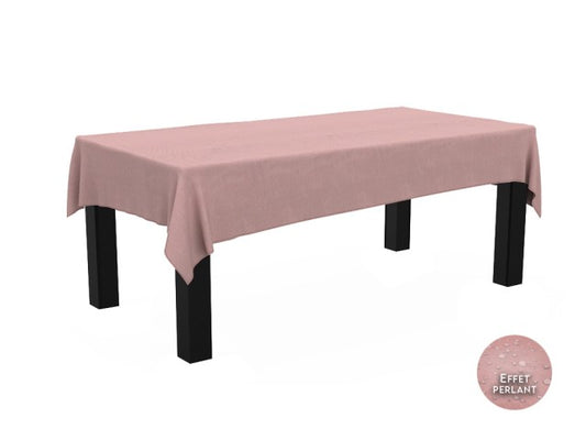 Nappe rectangulaire effet lin imperméable 260x170cm - Gamme Linen - Coloris rose