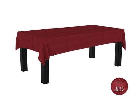 Nappe rectangulaire effet lin imperméable 260x170cm - Gamme Linen - Coloris rouge