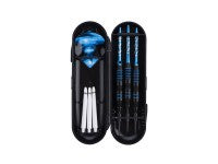 Jeu de 3 fléchettes professionnelles à pointe acier 22gr - Modèle Typhoon - Coloris bleu