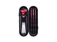 Jeu de 3 fléchettes professionnelles à pointe acier 22gr - Modèle Typhoon - Coloris rouge