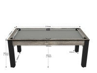 Billard Arizona 7 pieds convertible en table à manger - 8 personnes - Coloris industriel tapis gris