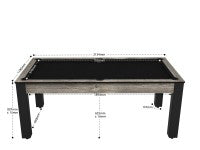 Billard Arizona 7 pieds convertible en table à manger - 8 personnes - Coloris industriel tapis noir