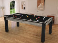 Billard Arizona 7 pieds convertible en table à manger - 8 personnes - Coloris industriel tapis noir