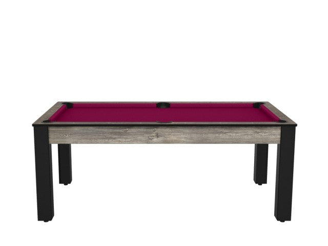 Billard Arizona 7 pieds convertible en table à manger - 8 personnes - Coloris industriel tapis prune