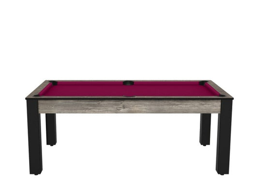 Billard Arizona 7 pieds convertible en table à manger - 8 personnes - Coloris industriel tapis prune