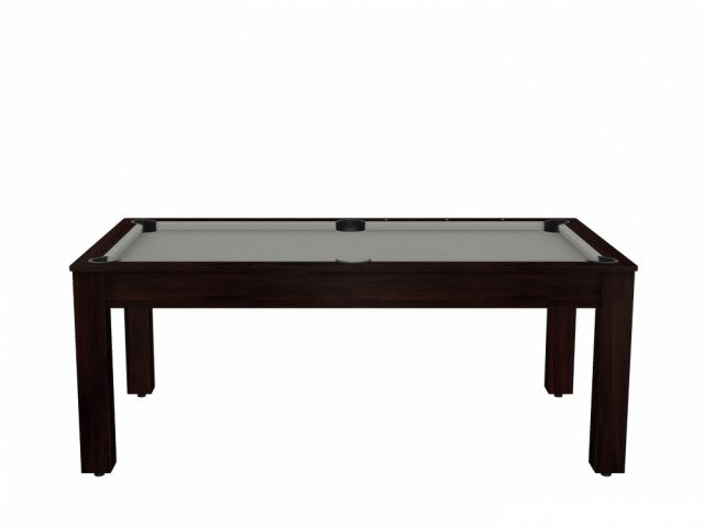 Billard Arizona 7 pieds convertible en table à manger - 8 personnes - Coloris wengé boisé tapis gris