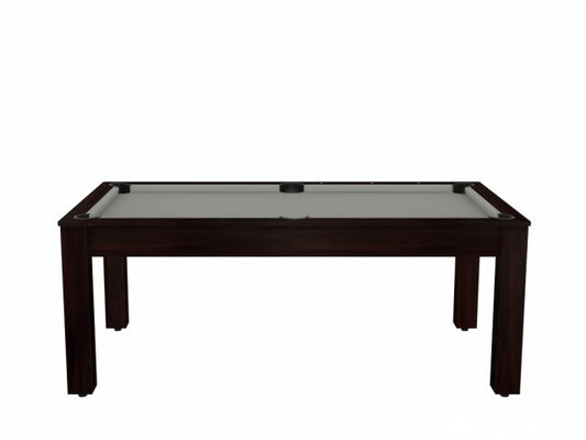 Billard Arizona 7 pieds convertible en table à manger - 8 personnes - Coloris wengé boisé tapis gris