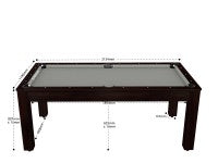 Billard Arizona 7 pieds convertible en table à manger - 8 personnes - Coloris wengé boisé tapis gris