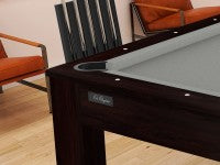 Billard Arizona 7 pieds convertible en table à manger - 8 personnes - Coloris wengé boisé tapis gris