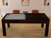 Billard Arizona 7 pieds convertible en table à manger - 8 personnes - Coloris wengé boisé tapis gris