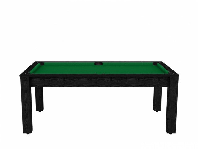 Billard Arizona 7 pieds convertible en table à manger - 8 personnes - Coloris noir boisé tapis vert