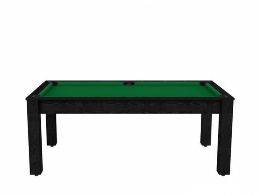 Billard Arizona 7 pieds convertible en table à manger - 8 personnes - Coloris noir boisé tapis vert