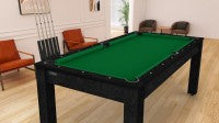Billard Arizona 7 pieds convertible en table à manger - 8 personnes - Coloris noir boisé tapis vert
