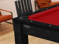 Billard Arizona 7 pieds convertible en table à manger - 8 personnes - Coloris noir boisé tapis rouge