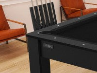 Billard Arizona 7 pieds convertible en table à manger - 8 personnes - Coloris noir grainé tapis noir