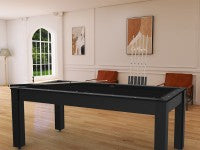 Billard Arizona 7 pieds convertible en table à manger - 8 personnes - Coloris noir grainé tapis noir