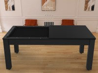 Billard Arizona 7 pieds convertible en table à manger - 8 personnes - Coloris noir grainé tapis noir