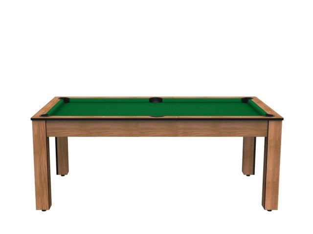 Billard Arizona 7 pieds convertible en table à manger - 8 personnes - Coloris hêtre boisé tapis vert