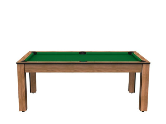Billard Arizona 7 pieds convertible en table à manger - 8 personnes - Coloris hêtre boisé tapis vert