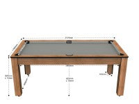 Billard Arizona 7 pieds convertible en table à manger - 8 personnes - Coloris hêtre boisé tapis gris