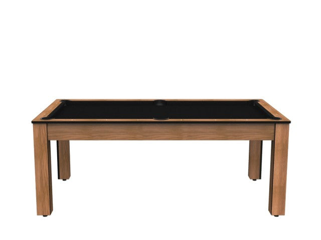 Billard Arizona 7 pieds convertible en table à manger - 8 personnes - Coloris hêtre boisé tapis noir