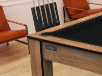 Billard Arizona 7 pieds convertible en table à manger - 8 personnes - Coloris hêtre boisé tapis noir