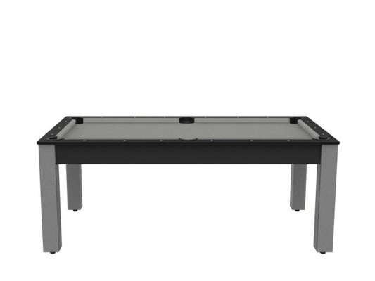 Billard Arizona 7 pieds convertible en table à manger - 8 personnes - Coloris carbone tapis gris