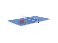 Plateaux dinatoires réversibles Ping Pong avec accessoires - Compatible tables de jeu 6 pieds - Coloris Blanc boisé