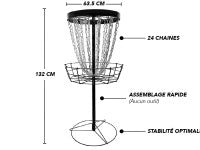 Panier métallique 12 chaînes disc-golf frisbee