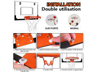 Mini panier de basket intérieur avec accroches de porte