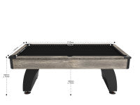 Billard Dallas 7 pieds - Coloris Industriel tapis noir