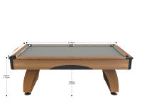 Billard Dallas 7 pieds - Coloris Hêtre boisé tapis gris