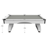 Billard Dallas 7 pieds - Coloris Blanc boisé tapis gris