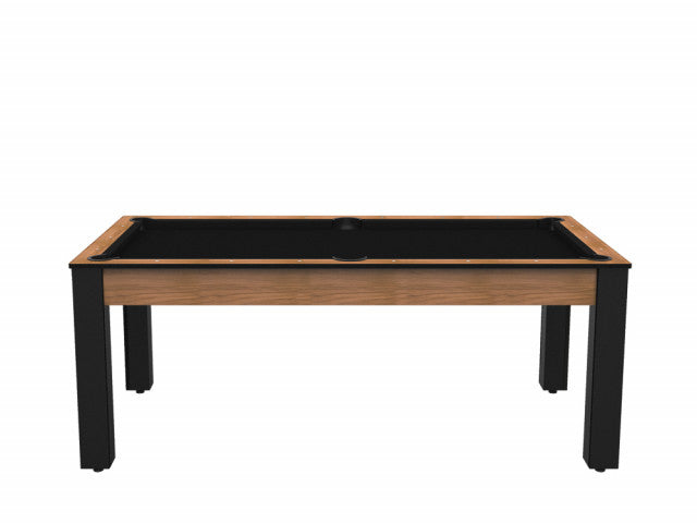 Billard Arizona 7 pieds convertible en table à manger - 8 personnes - Coloris hêtre boisé tapis noir