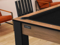 Billard Arizona 7 pieds convertible en table à manger - 8 personnes - Coloris hêtre boisé tapis noir