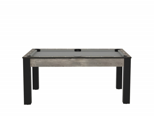 Billard Texas 6 pieds convertible en table à manger - 6 personnes - Coloris industriel tapis gris