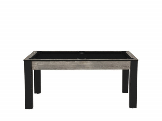 Billard Texas 6 pieds convertible en table à manger - 6 personnes - Coloris industriel tapis noir