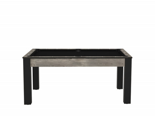 Billard Texas 6 pieds convertible en table à manger - 6 personnes - Coloris industriel tapis noir
