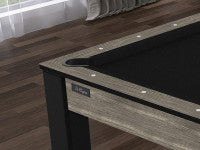 Billard Texas 6 pieds convertible en table à manger - 6 personnes - Coloris industriel tapis noir