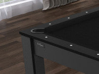 Billard Texas 6 pieds convertible en table à manger - 6 personnes - Coloris noir grainé tapis noir