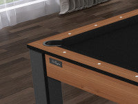 Billard Texas 6 pieds convertible en table à manger - 6 personnes - Coloris hêtre boisé tapis noir