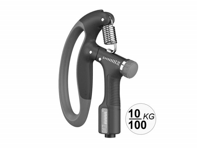 Pince de musculation à résistance réglable 10-100KG avec compteur - Noire